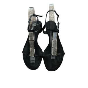Dior Gladitor Embellished Thong Leather Sandals *flaw* Size 7.5